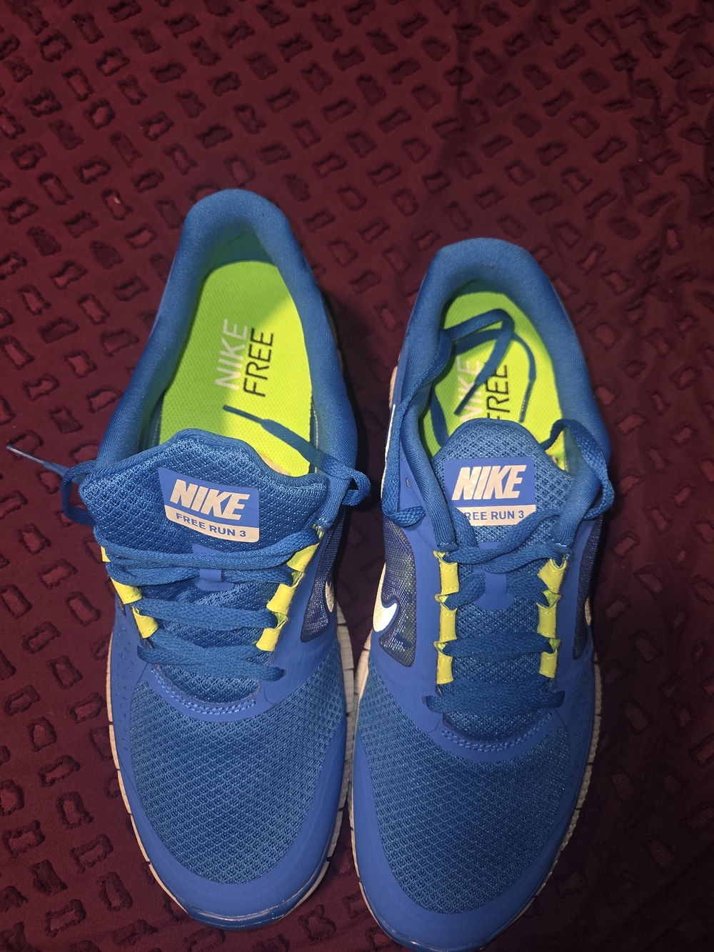 Nike Free Run 3 Men's Running Shoes — Blue/Neon Yellow